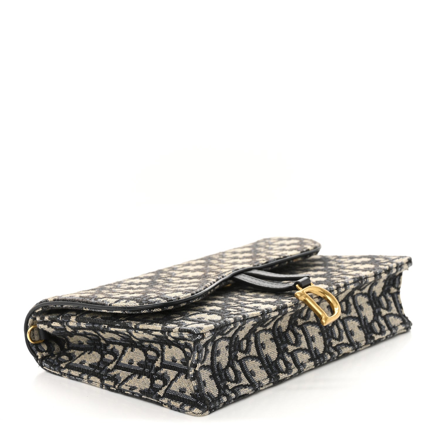 Christian Dior Oblique Saddle Chain Pouch Blue 4 of 12