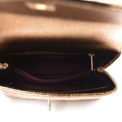 Chanel Metallic Caviar Quilted Mini Coco Handle Flap Gold 4 of 9
