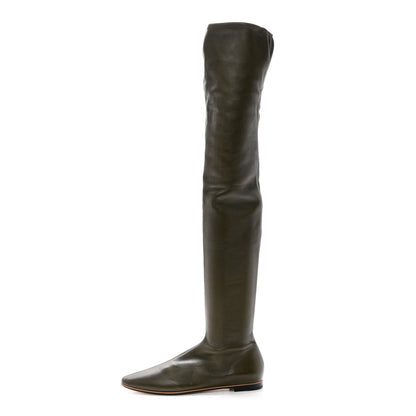 Bottega Veneta Nappa Over The Knee Boots 37 Khaki 1 of 6