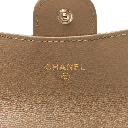 Chanel Caviar Quilted Flap Card Holder Wallet Beige 6 of 10