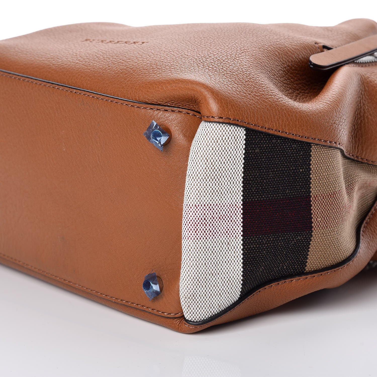 Burberry Grainy Calfskin House Check Small Maidstone Saddle Brown 10 of 10