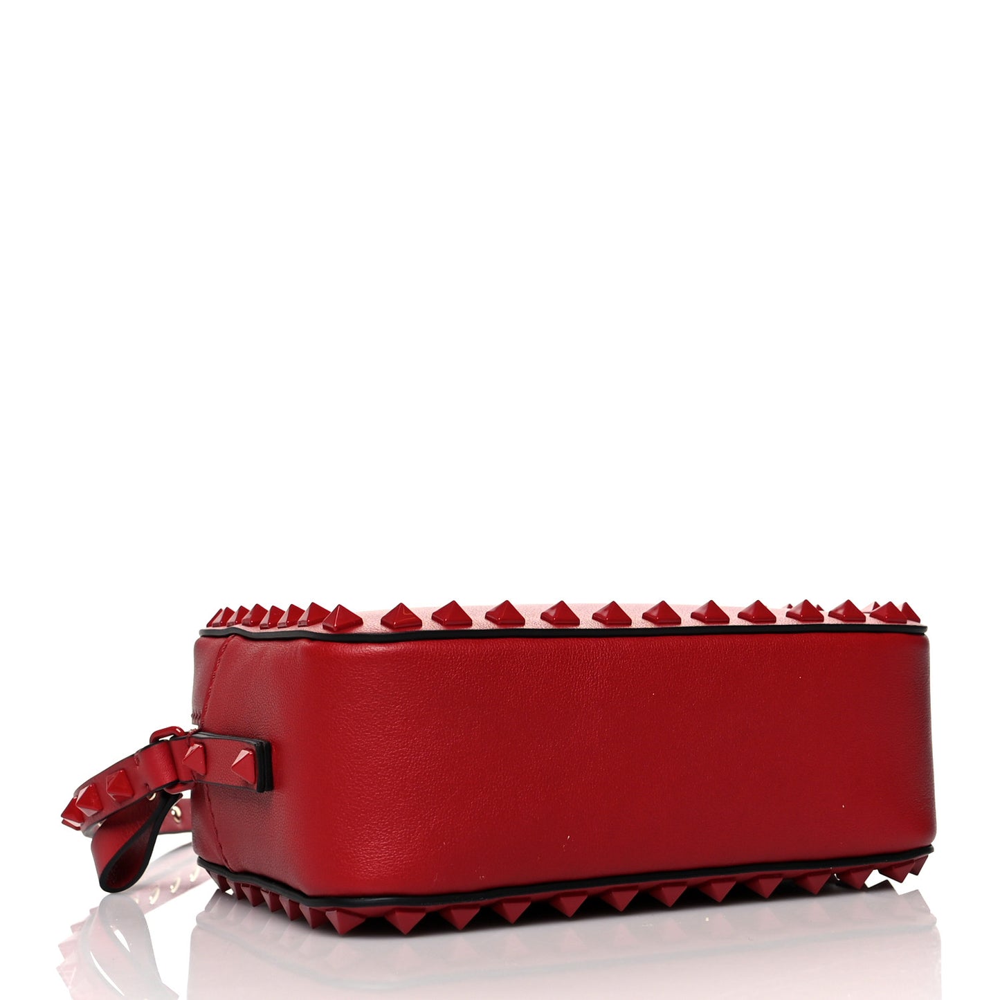 Calfskin Monochrome Rockstud Camera Crossbody Bag Rosso Valentino