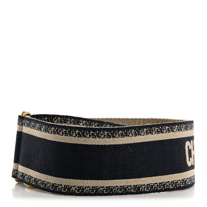 Christian Dior Canvas Embroidered Shoulder Strap Blue 2 of 8