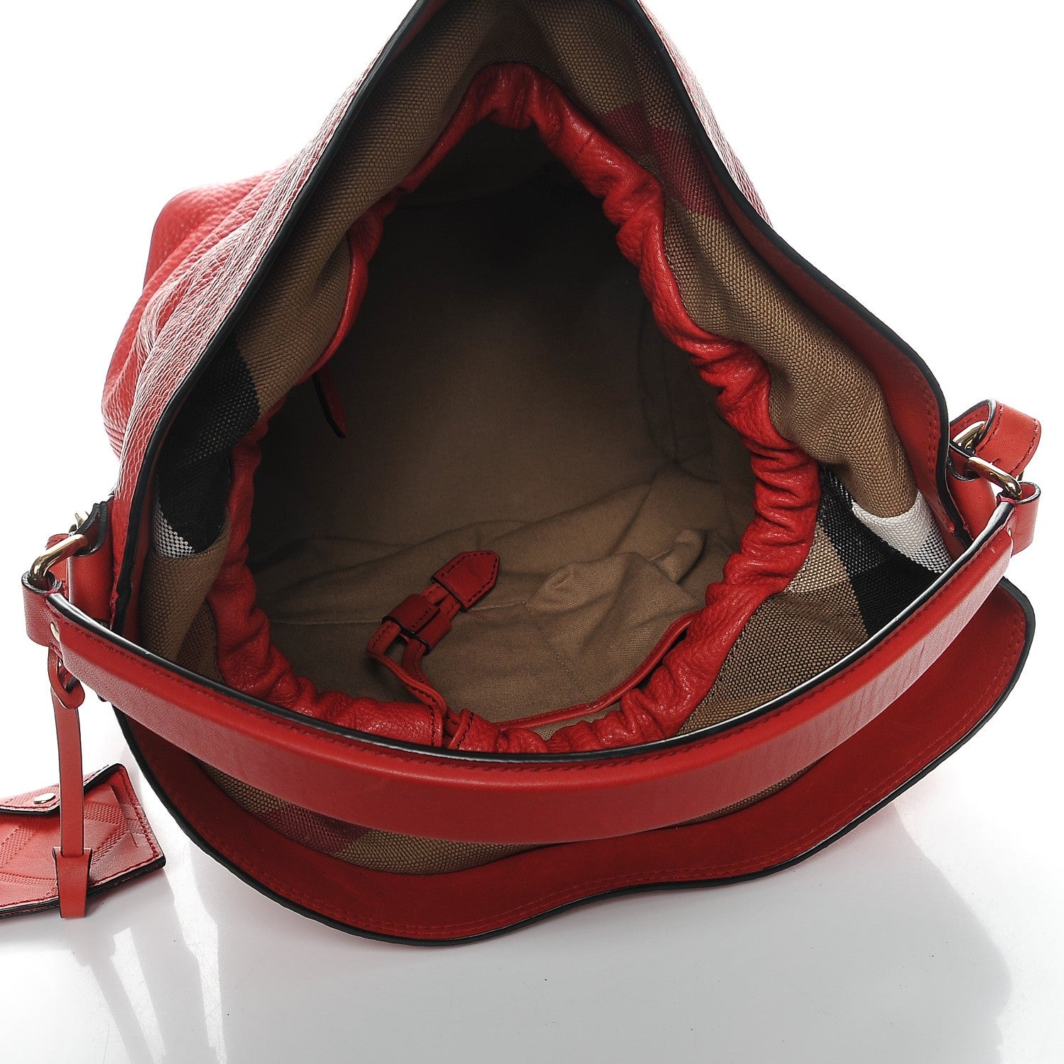 Burberry Grainy Calfskin Medium Susanna Hobo Red 5 of 8