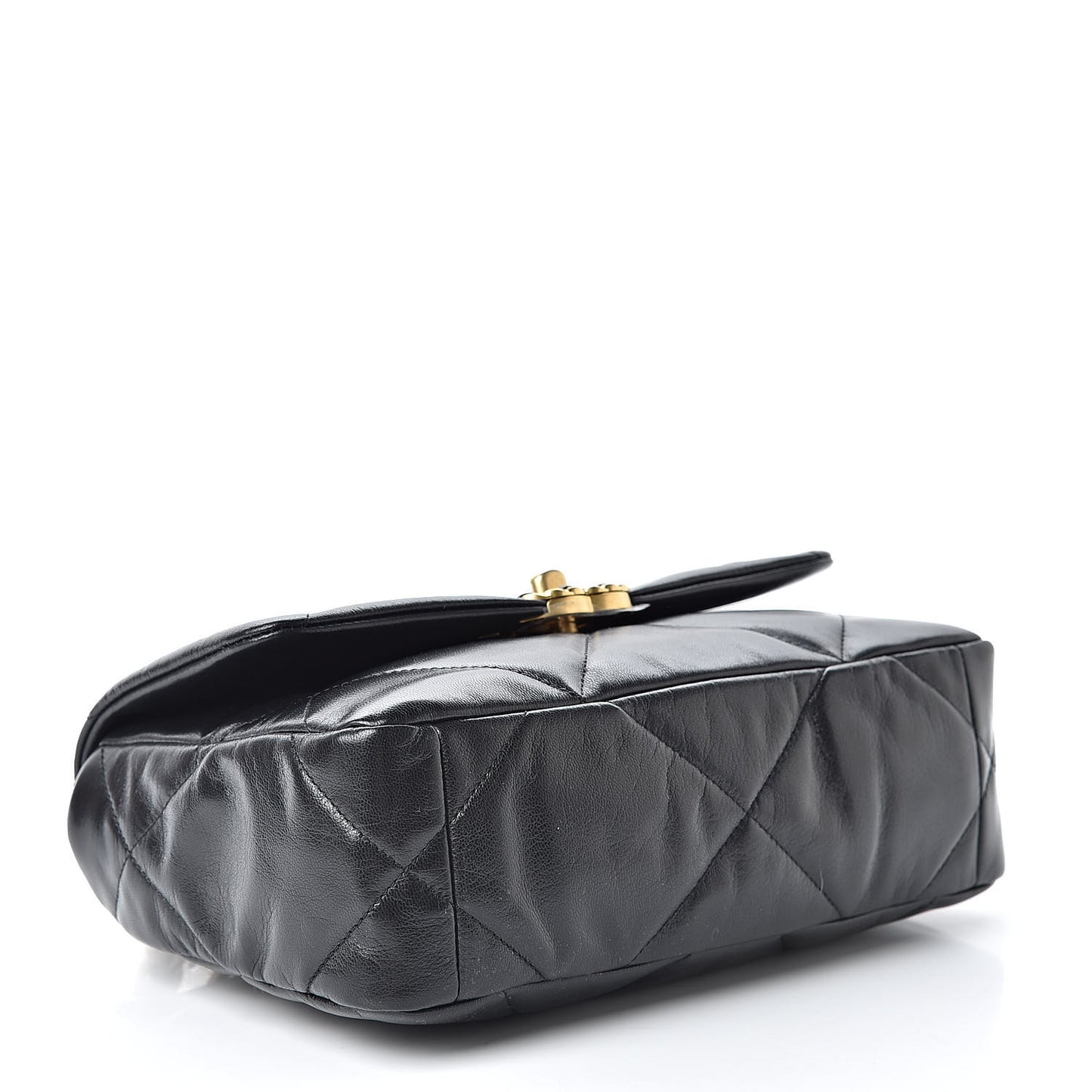 Lambskin Quilted Medium 19 Flap Black