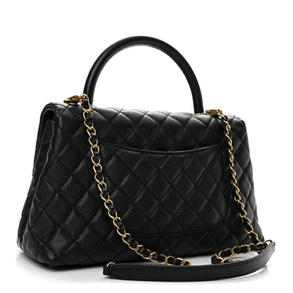 Chanel Caviar Quilted Small Coco Handle Flap Black 3 of 14