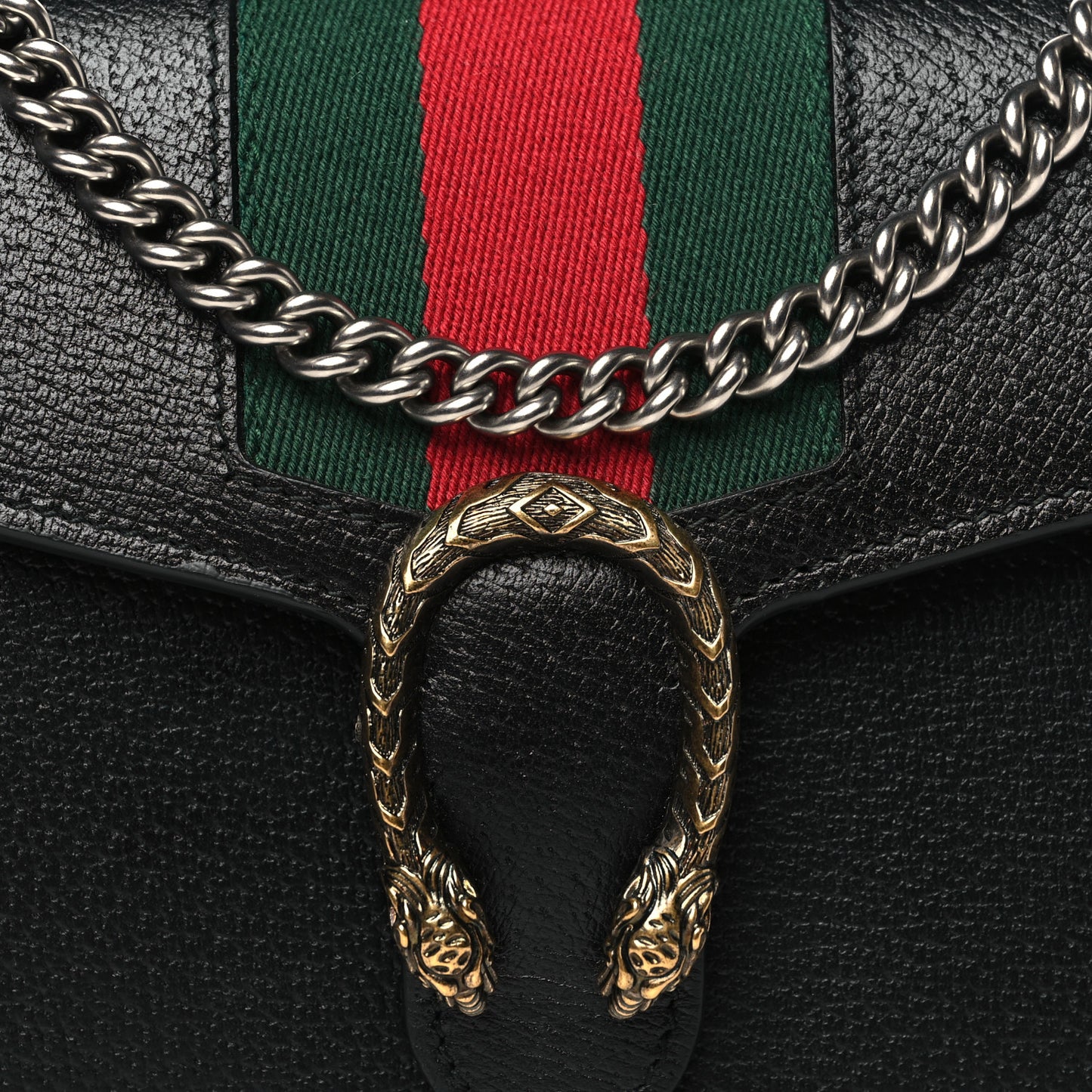 Calfskin Web Mini Dionysus Chain Wallet Black