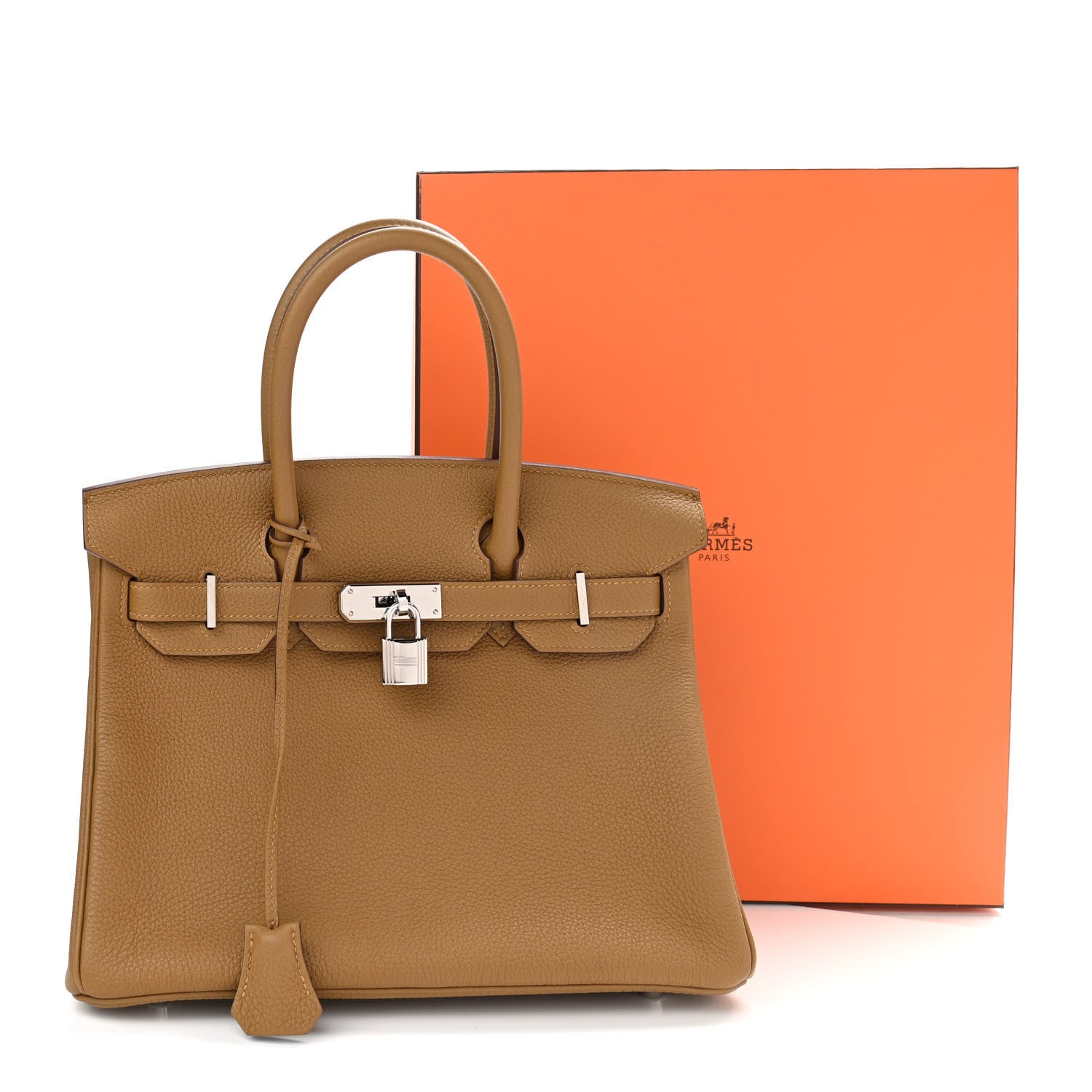 Hermes Togo Verso Birkin 30 Bronze Dore Bleu Brume 11 of 11