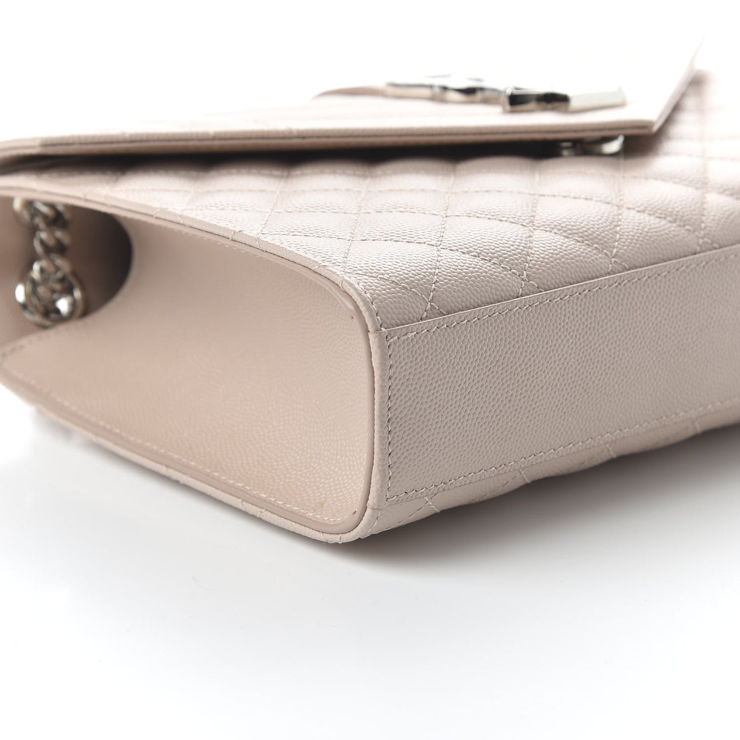 Grain De Poudre Textured Mixed Matelasse Medium Triquilt Monogram Satchel Marble Pink