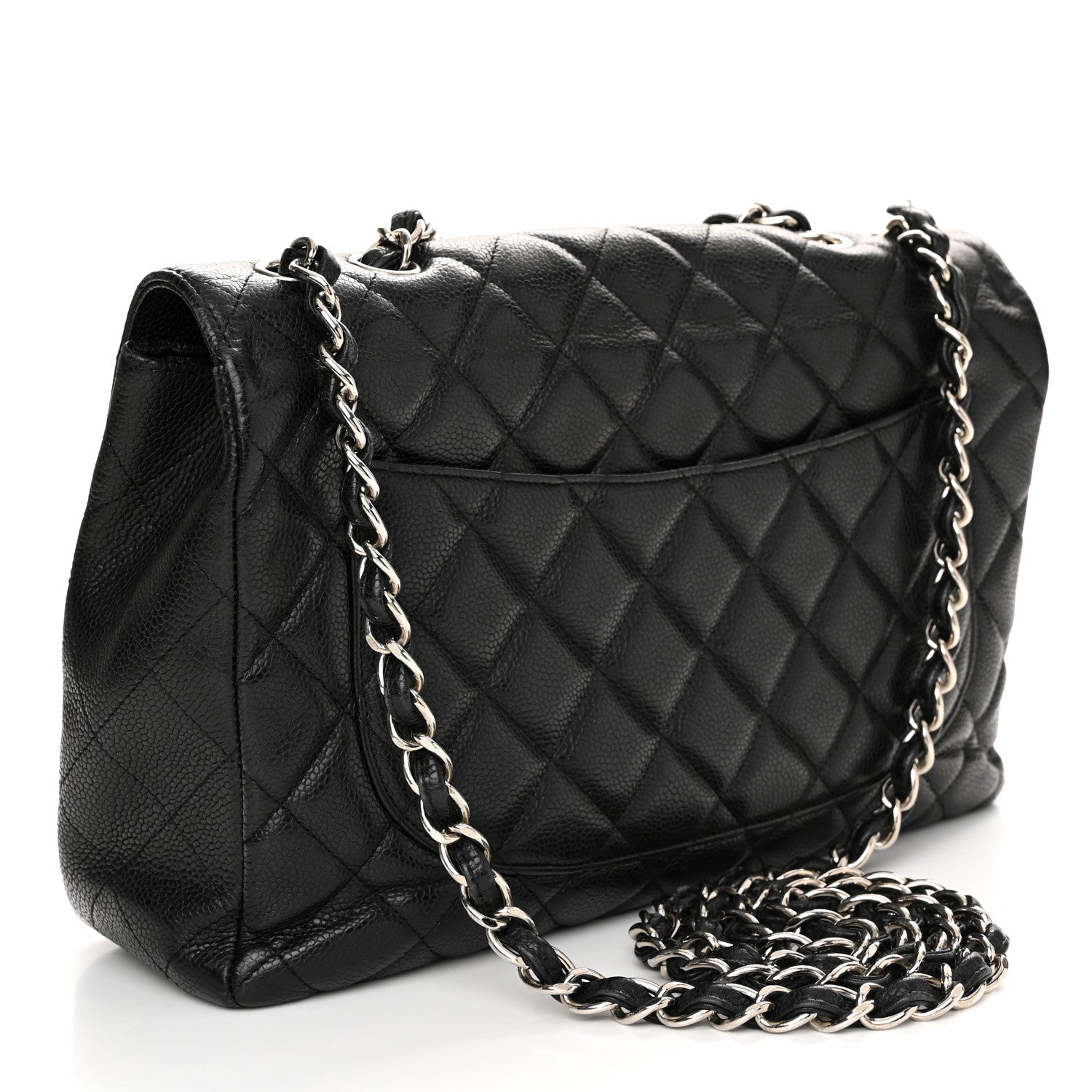 Chanel Caviar Quilted Jumbo Single Flap Black 3 of 10