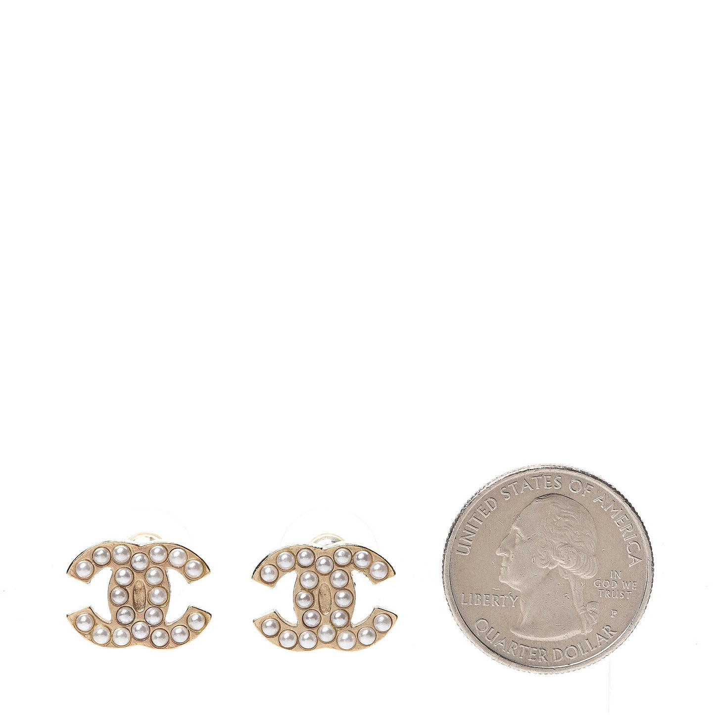 Pearl CC Earrings Gold