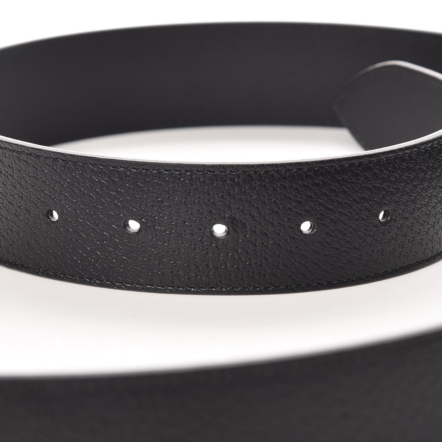 Gucci Textured Dollar Calfskin Nickel Double G 40mm Belt 100 40 Dark Cocoa 5 of 7
