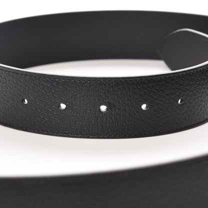 Gucci Textured Dollar Calfskin Nickel Double G 40mm Belt 100 40 Dark Cocoa 5 of 7