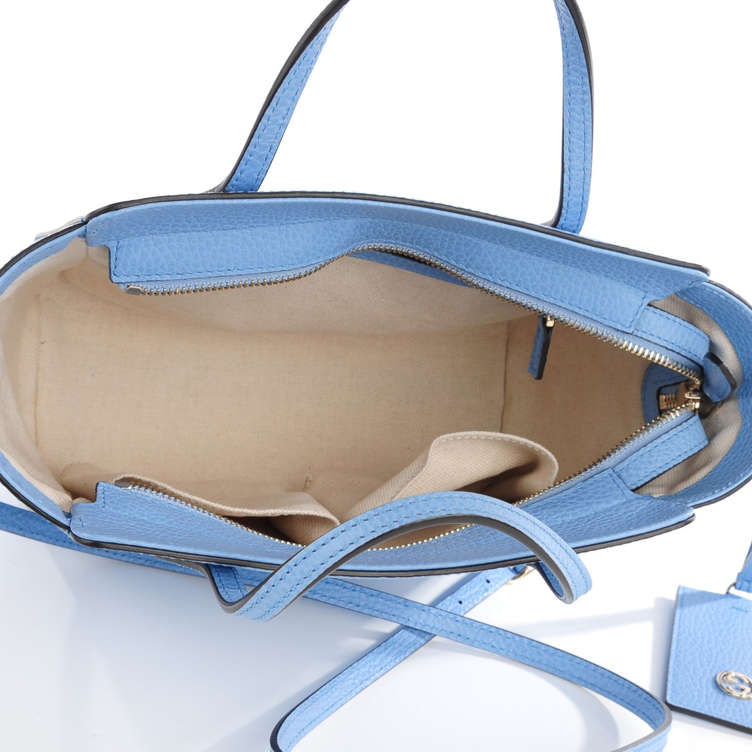 Gucci Dollar Calfskin Mini Swing Top Handle Bag Mineral Blue 5 of 7