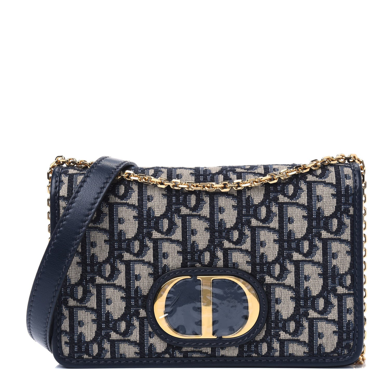 Christian Dior Oblique 30 Montaigne 2-In-1 Pouch Blue 1 of 4