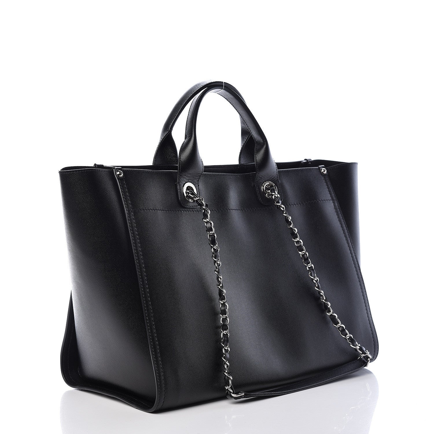 Chanel Caviar Medium Studded Deauville Tote Black 3 of 10