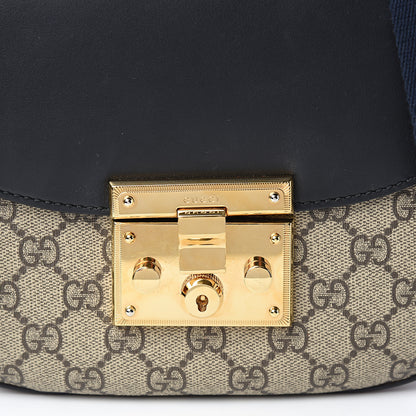 Gucci GG Supreme Monogram Web Medium Padlock Messenger Shoulder Bag Black 11 of 11