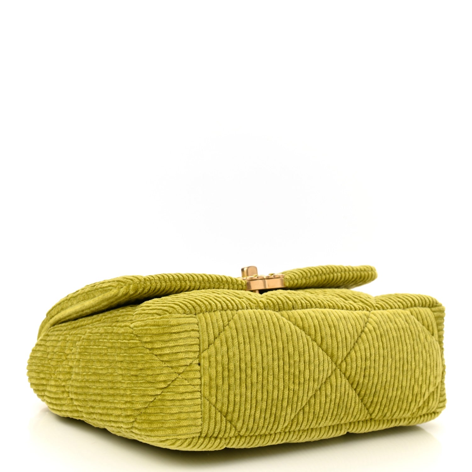 Chanel Corduroy Quilted Medium Chanel 19 Flap Light Green 4 of 11