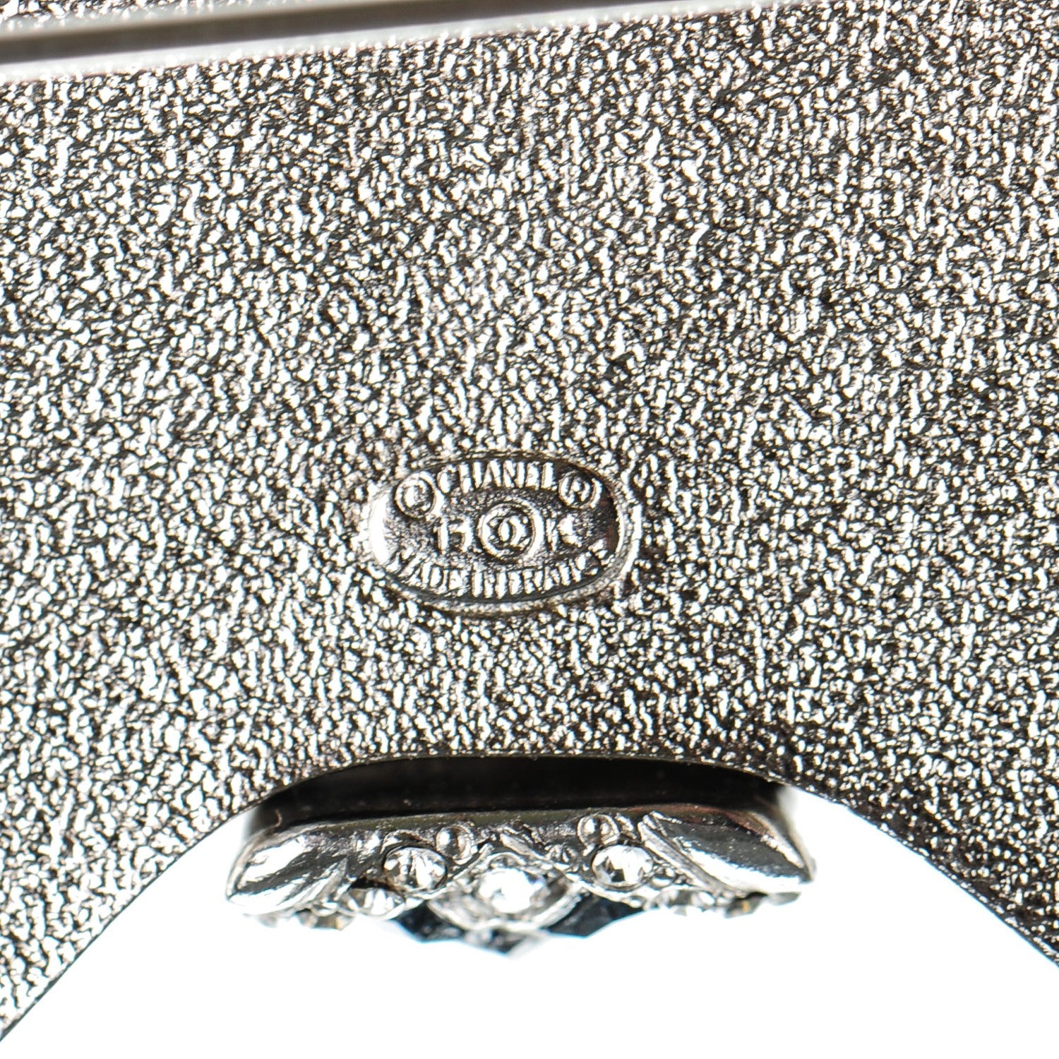 Chanel Crystal CC Bow Brooch Silver Black 4 of 5