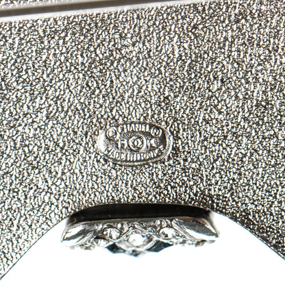 Chanel Crystal CC Bow Brooch Silver Black 4 of 5