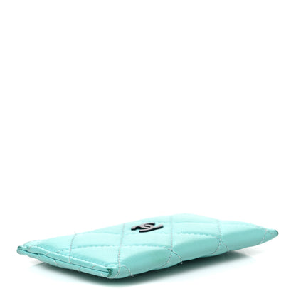 Chanel Lambskin Quilted Card Holder Turquoise 4 of 9
