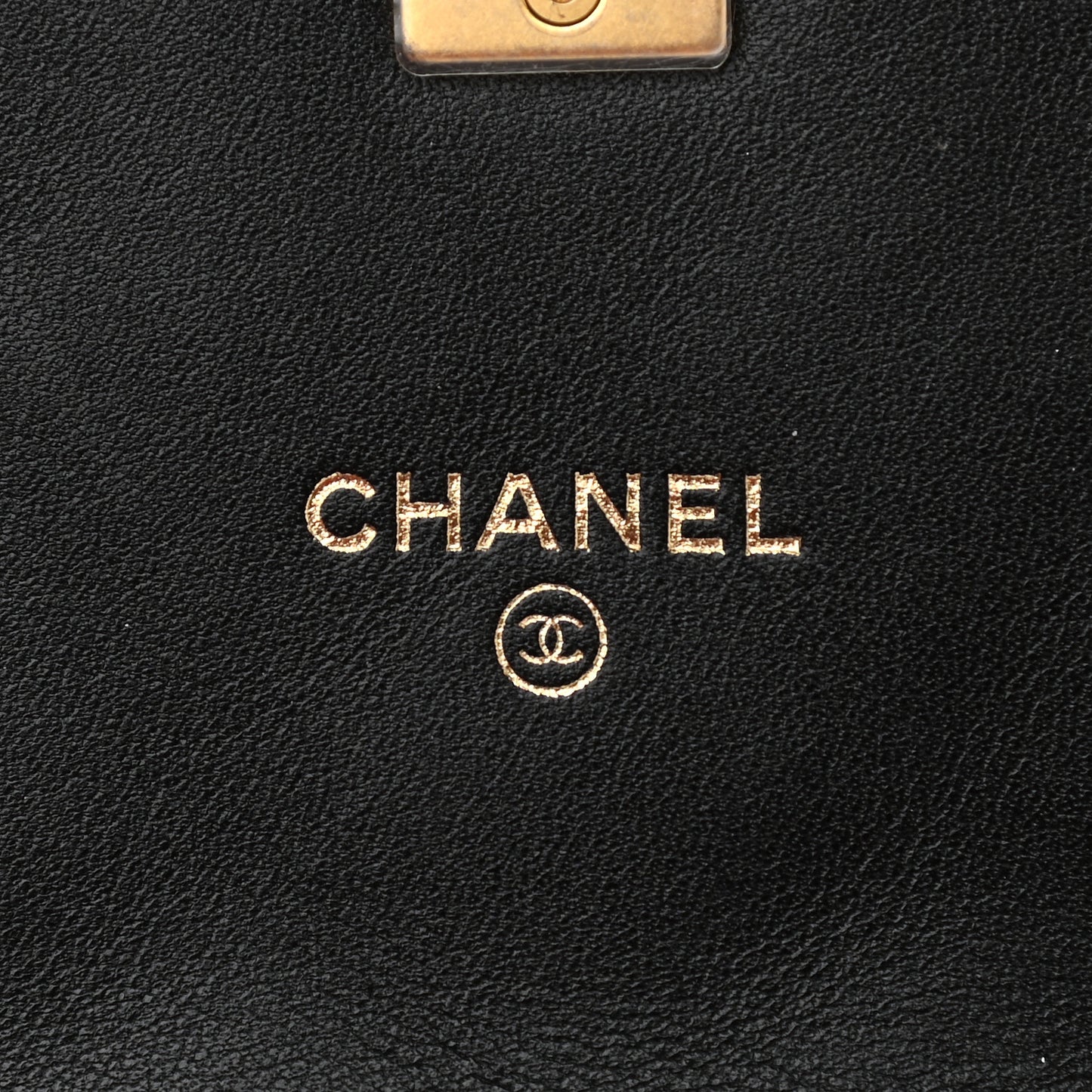 Calfskin Quilted Coco Mail Clutch With Chain Black