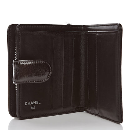 Chanel Patent Goatskin Compact French Wallet Brown 5 of 10
