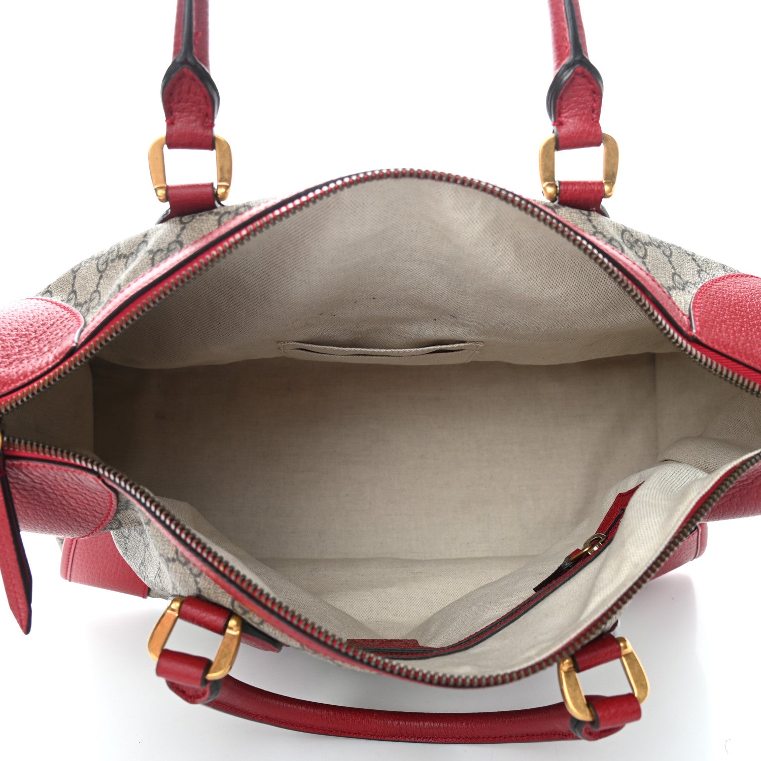 Gucci Soft GG Supreme Monogram Web Medium Duffle Bag Beige Red 5 of 11