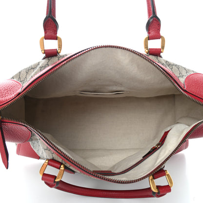 Gucci Soft GG Supreme Monogram Web Medium Duffle Bag Beige Red 5 of 11