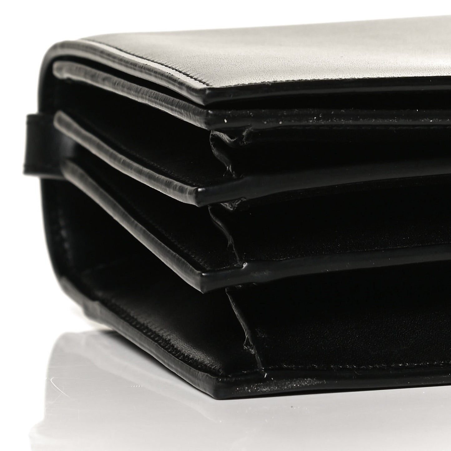 Smooth Calfskin Medium Domino Shoulder Bag Black