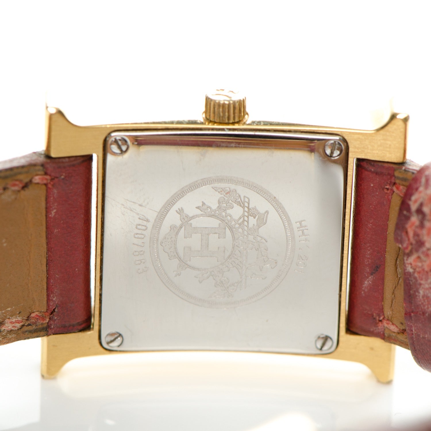 Hermes Stainless Steel Courchevel 21mm Heure H Hour Watch Rouge H 7 of 8