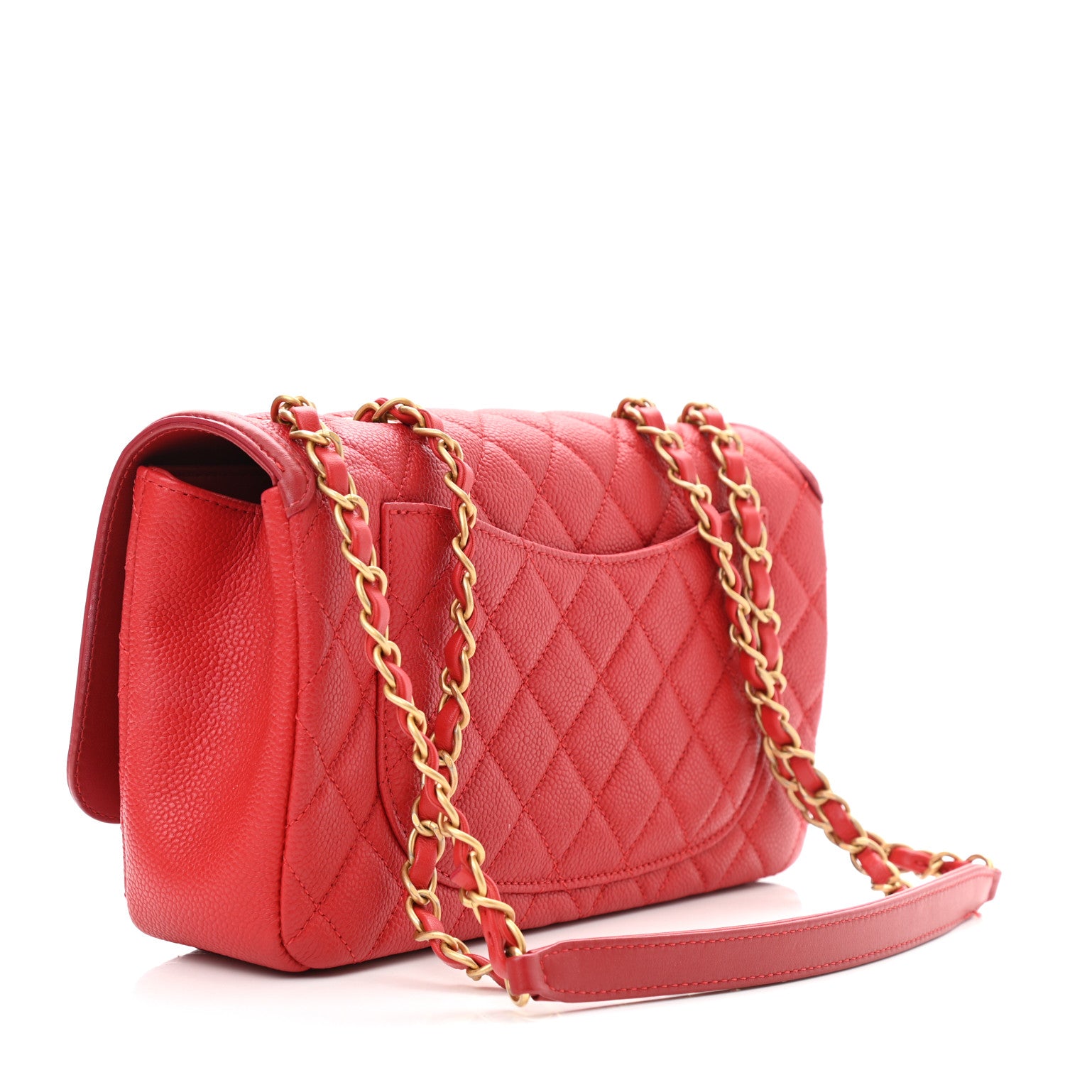 Chanel Caviar Quilted Medium CC Filigree Flap Red 3 of 12