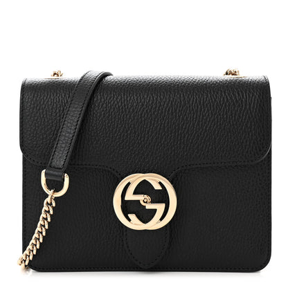 Gucci Dollar Calfskin Small Interlocking G Shoulder Bag Black 1 of 10