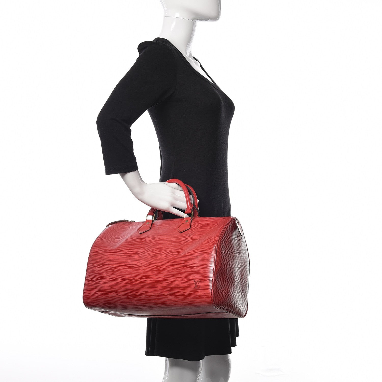 Louis Vuitton Epi Speedy 35 Castillan Red 2 of 16