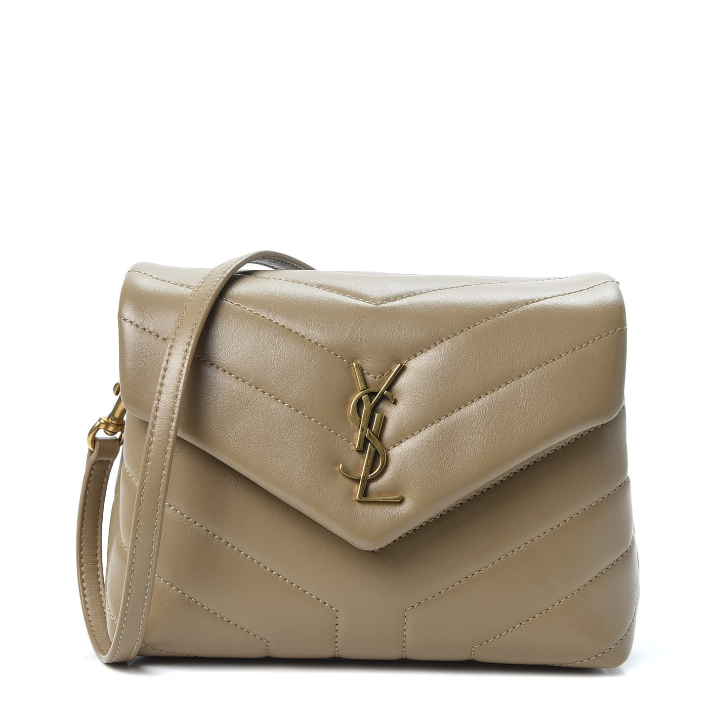 Calfskin Y Quilted Monogram Toy Loulou Crossbody Bag Dark Beige