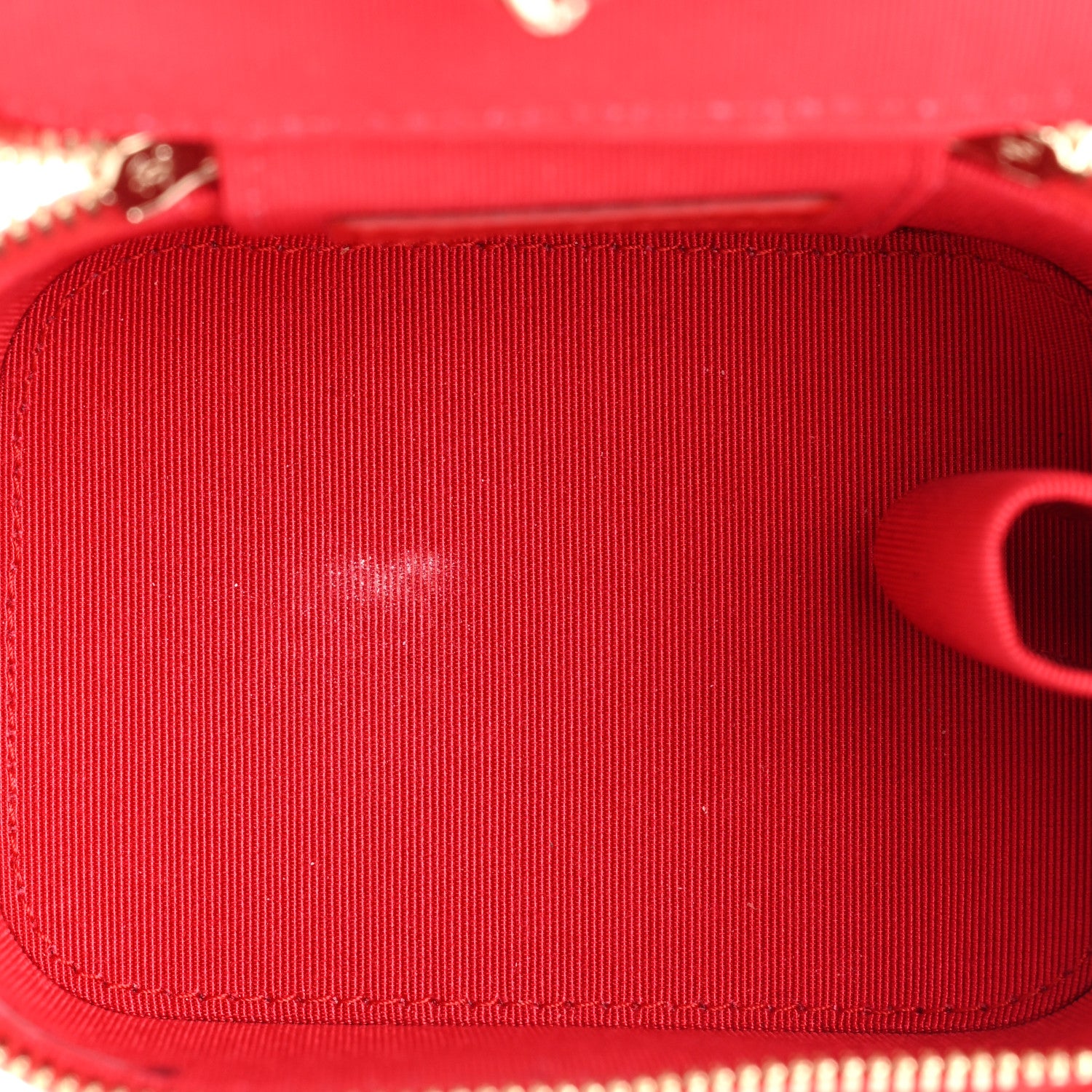 Chanel Lambskin Camellia Embossed Mini Vanity Case With Chain Red 5 of 11