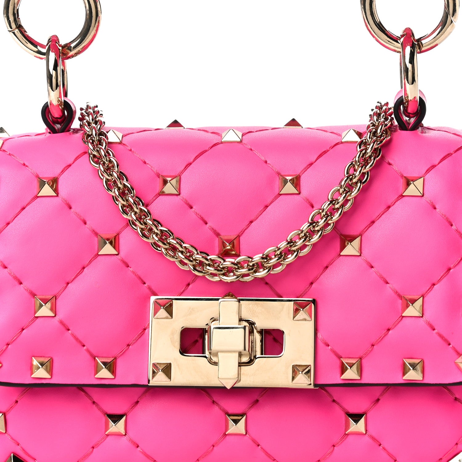Valentino Garavani Calfskin Micro Rockstud Spike Shoulder Bag Azalea 7 of 13