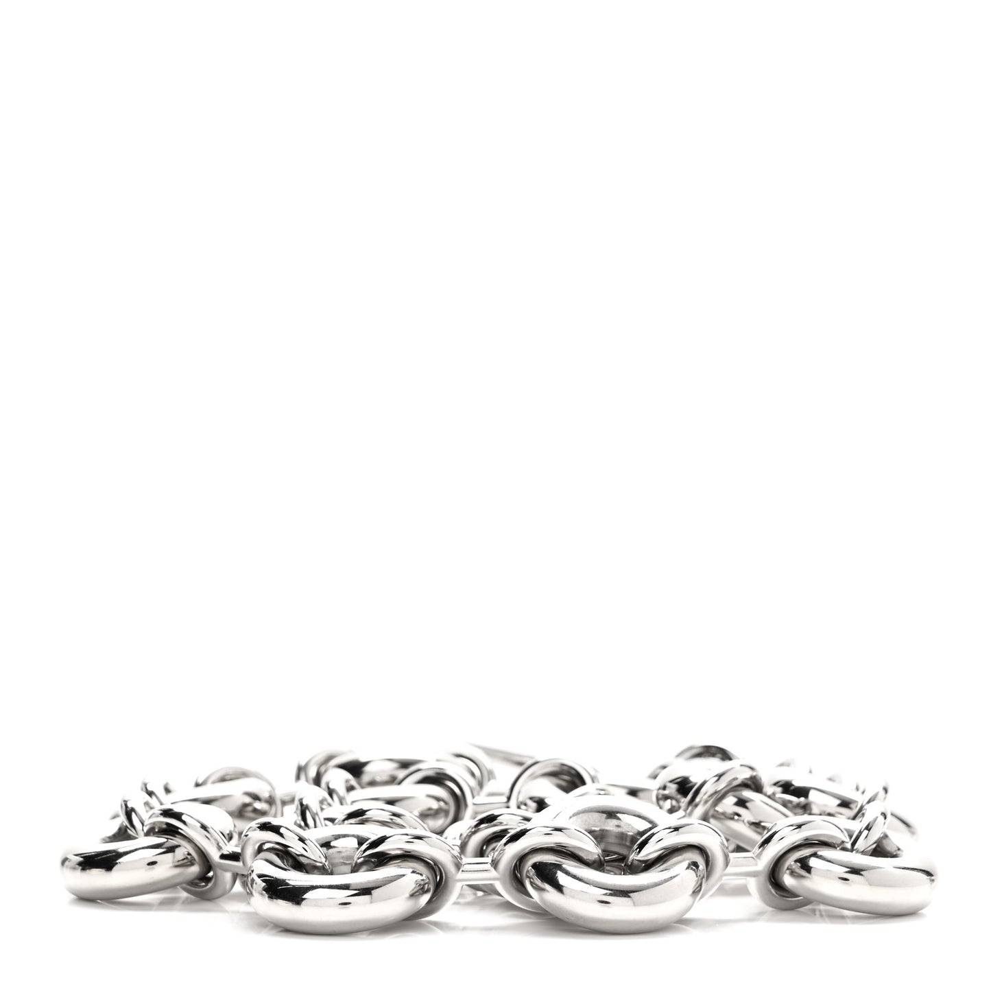 Brass Donut Chain Shoulder Strap Silver