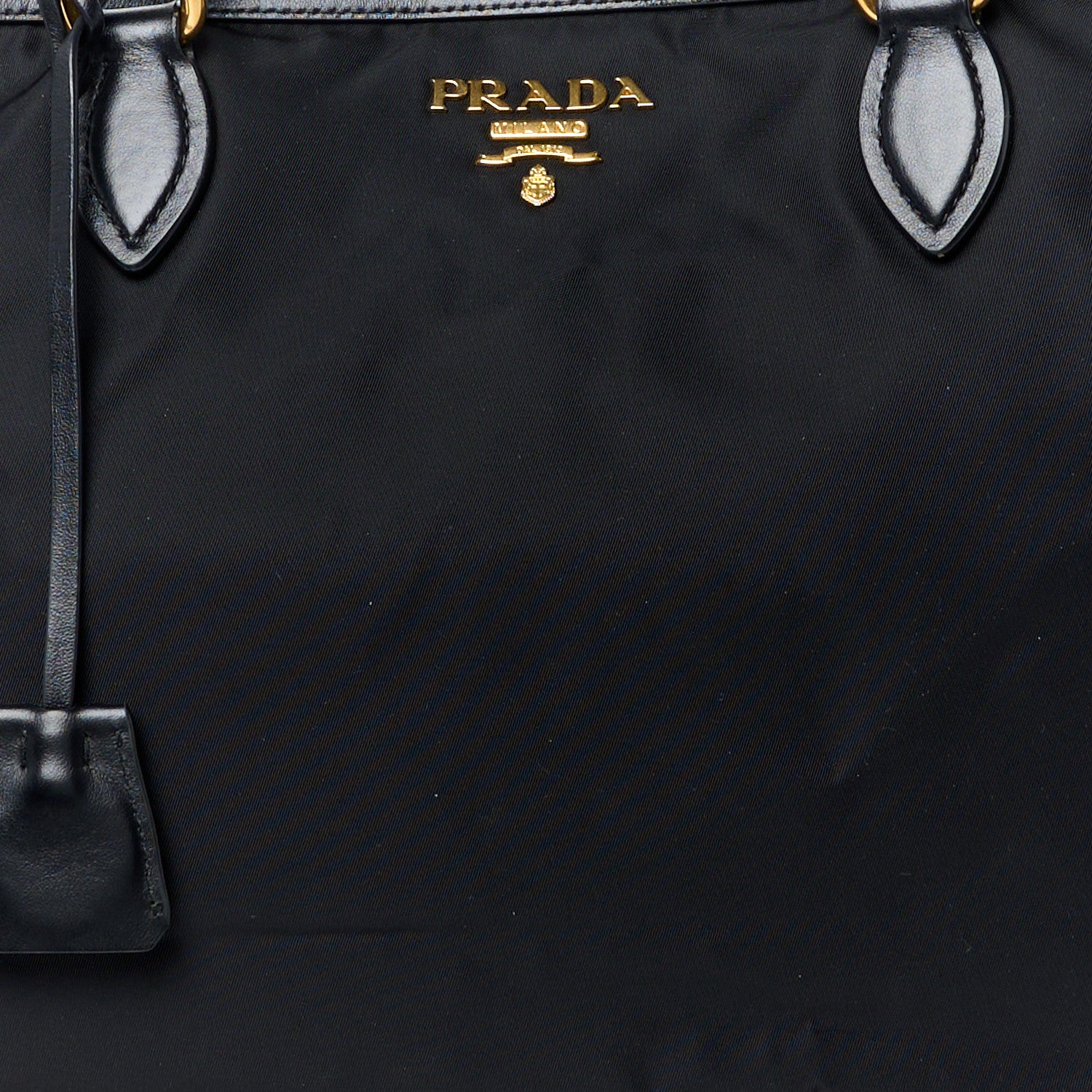 Prada Tessuto Nylon Soft Calf Shopping Tote Black 10 of 12