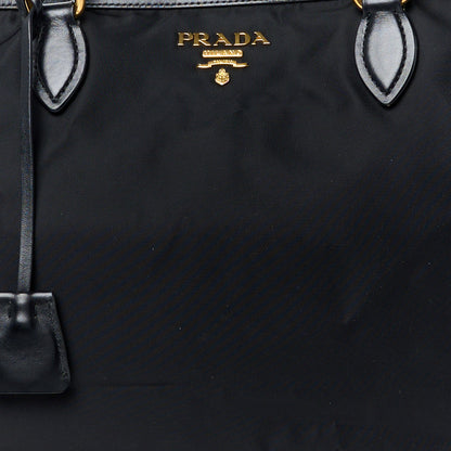 Prada Tessuto Nylon Soft Calf Shopping Tote Black 10 of 12
