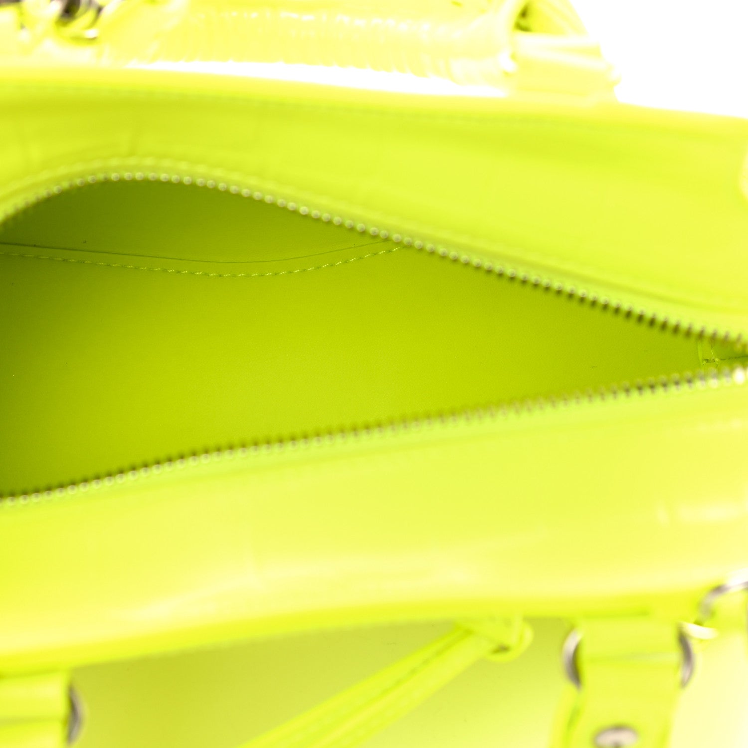 Balenciaga Semi Shiny Calfskin Crocodile Embossed Neo Classic Silver Hardware Mini City Fluo Yellow 5 of 8