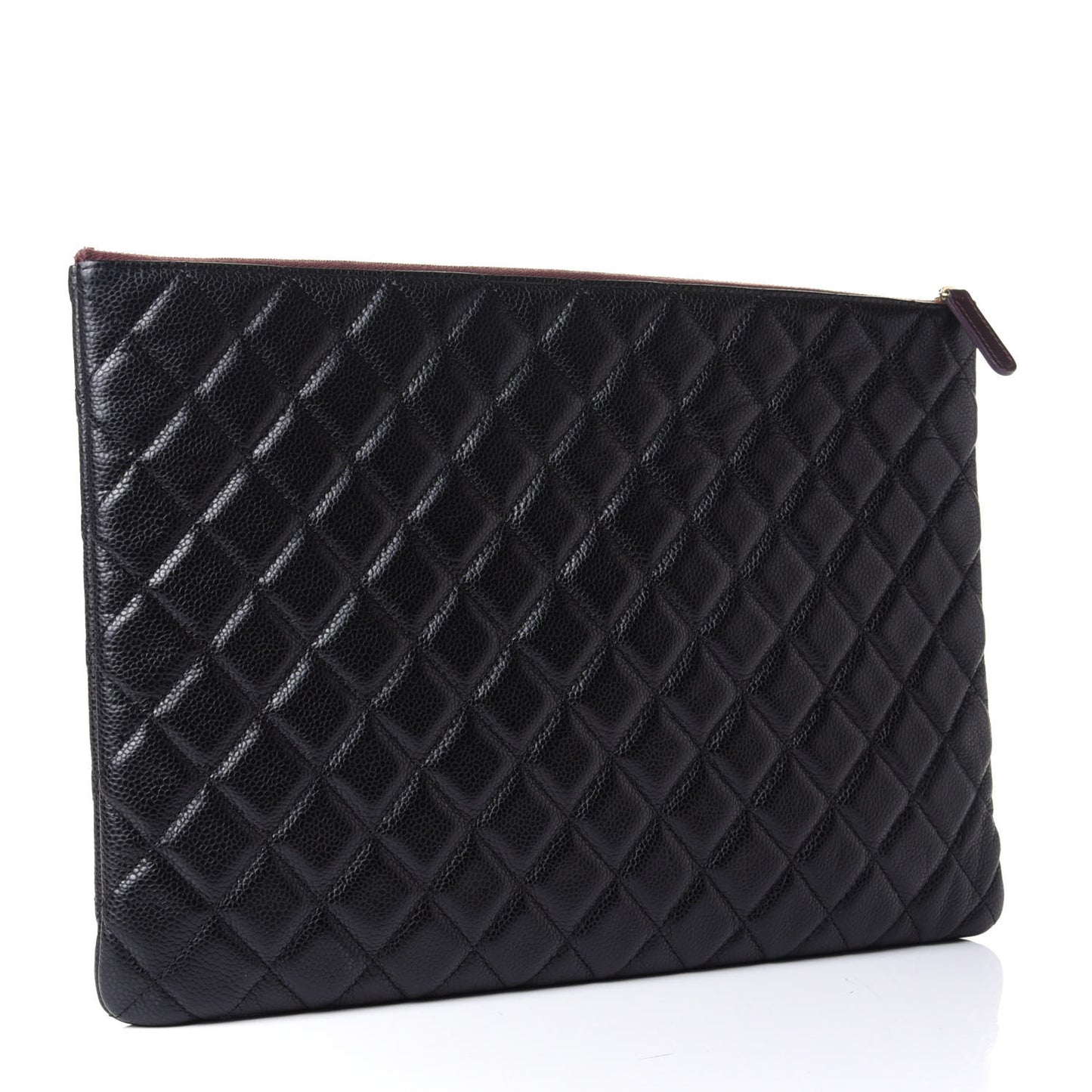 Caviar Quilted Large Cosmetic Case Black