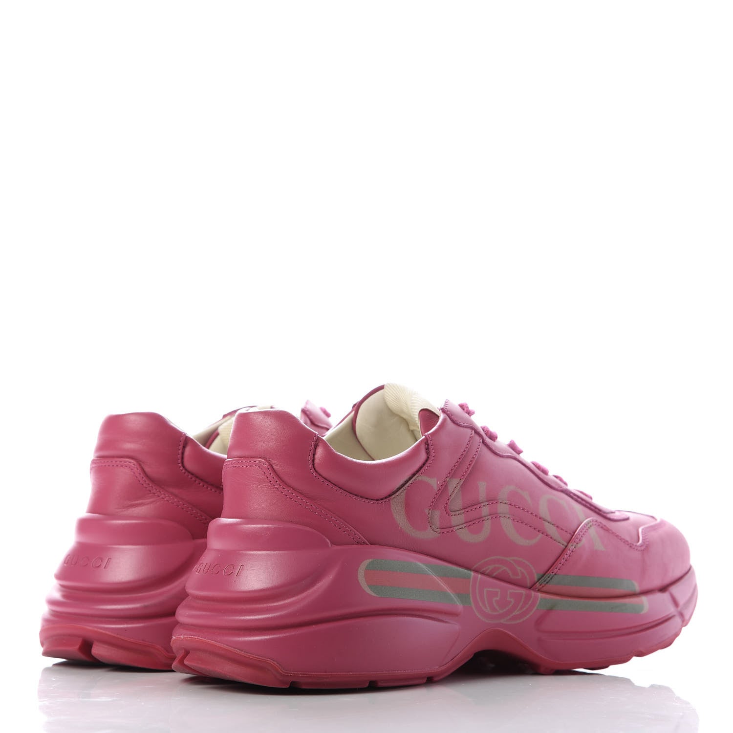 Gucci Calfskin Logo Mens Rhyton Sneakers 7 Box Pink 4 of 8