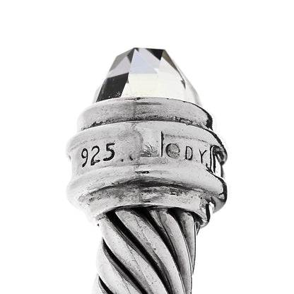 David Yurman Sterling Silver Diamond Prasiolite 5mm Cable Classics Bracelet 3 of 4
