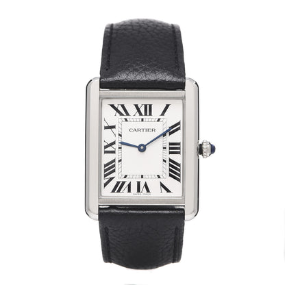 Cartier Stainless Steel Calfskin 27mm Tank Solo Quartz Watch 1 of 8