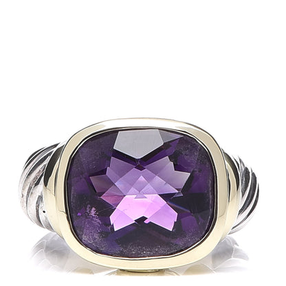 David Yurman Sterling Silver 14K Yellow Gold Amethyst Noblesse Ring 53 6.5 7 of 12