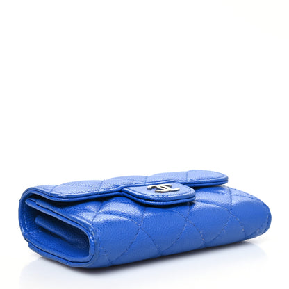 Chanel Caviar Quilted Flap Card Holder Wallet Blue 4 of 12
