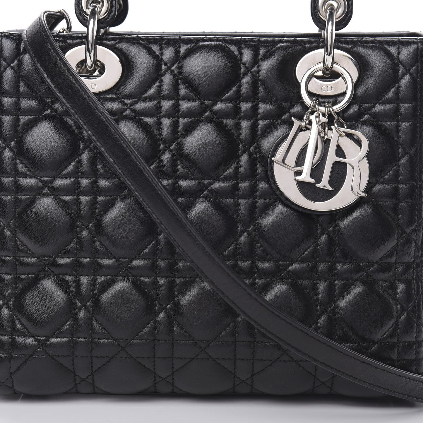 Lambskin Cannage Medium Lady Dior Black