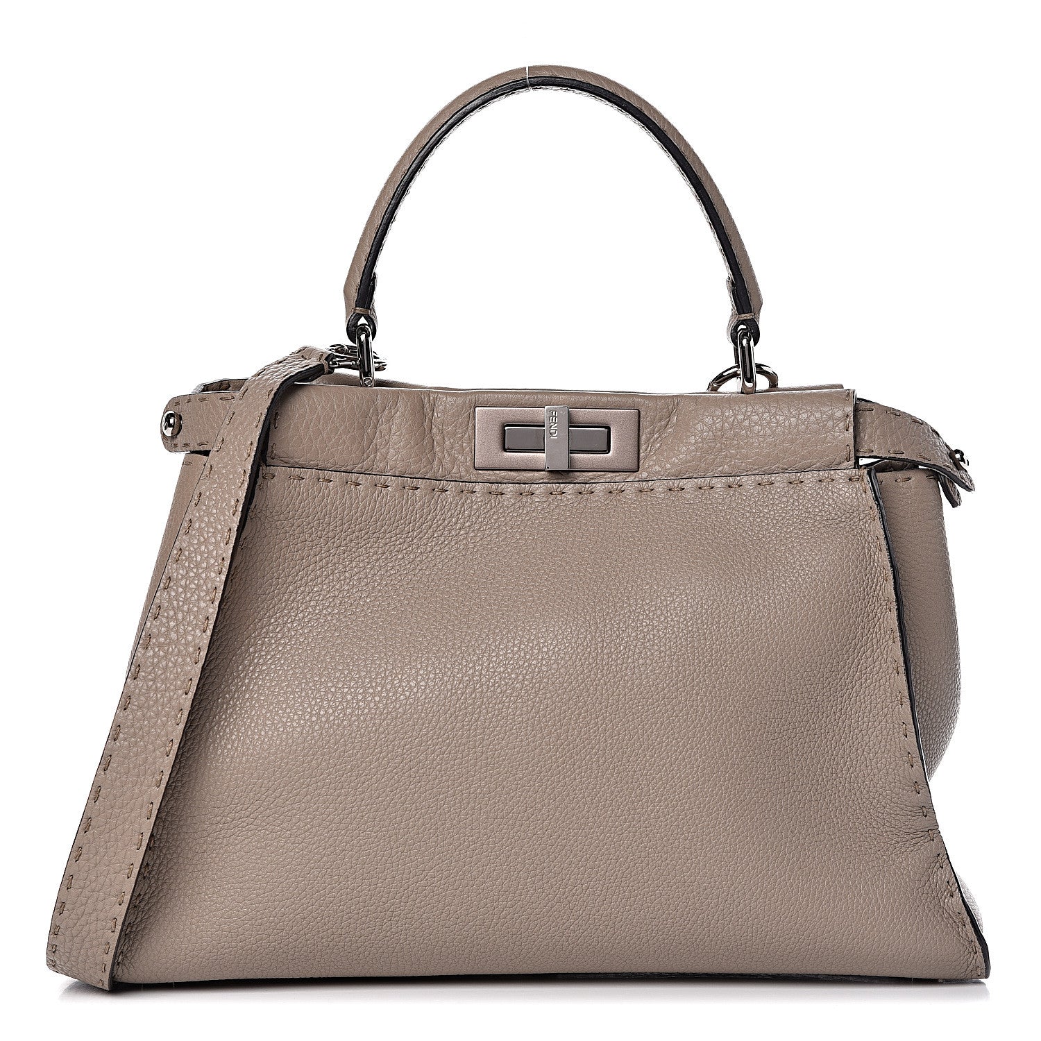 Fendi Cuoio Romano Selleria Medium Peekaboo Iconic Satchel Corda 1 of 11