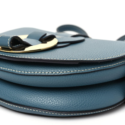 Chloe Grained Calfskin Small Darryl Saddle Crossbody Bag Mirage Blue 9 of 10